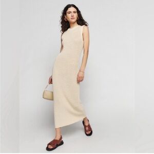 REFORMATION Nolan open-knit organic cotton midi dress
